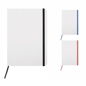 ST 0524 - Cuaderno/Libreta Blanca Con Elástico de Color