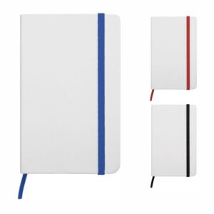 ST 0525 - Libreta/Cuaderno Blanco Con Elástico De Color